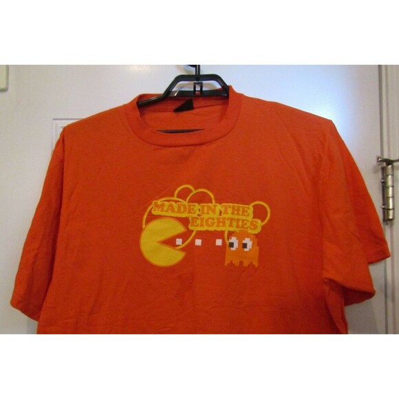 Orange Pacman T Shirt Vintage Made In The 80s Made in USA Size 2XL - Picture 3 of 9